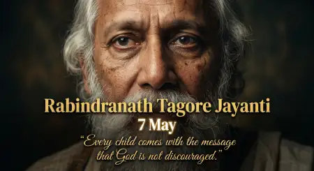Happy Rabindranath Tagore Jayanti Famous Quote Poster