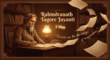 Happy Rabindranath Tagore Jayanti Tribute Poster