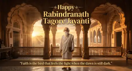Happy Rabindranath Tagore Jayanti Vector Wallpaper