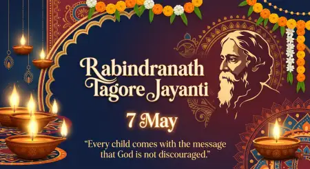Happy Rabindranath Tagore Jayanti Whatsapp Banner