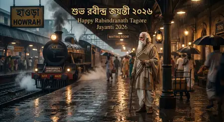 Happy Rabindranath Tagore Jayanti Wishes In Bengali
