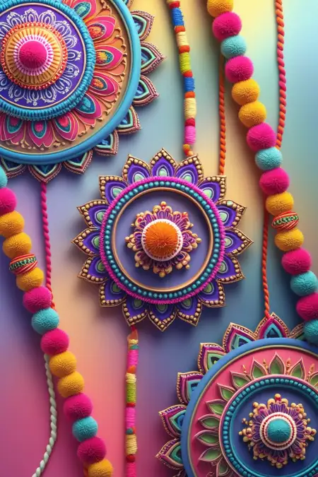 Happy Rakhi Banner Background For Canva Design - Free Happy Rakhi Banner Background Download