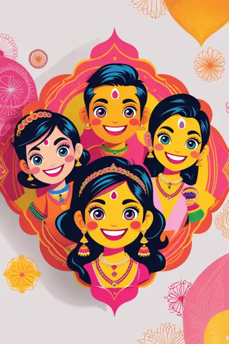 Happy Rakhi Banner Background With Indian Motifs - Free Happy Rakhi Banner Background Download