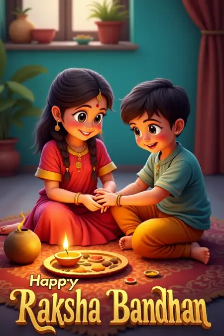 Happy Rakhi Lines For Small Sister - Free Raksha Bandhan Wishes Download