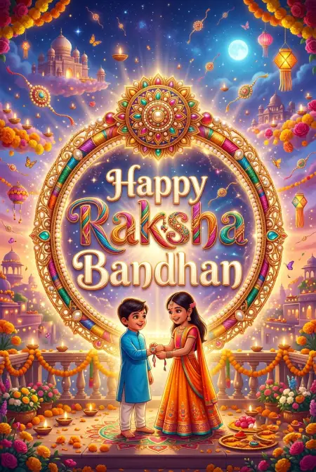 Free Happy Rakhi Wishes For Children Image Download