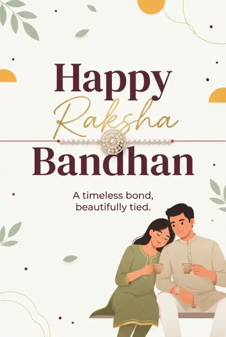 Happy Raksha Bandhan 2026 Card Design - Free Happy Rakhi Wishes 2026 Download