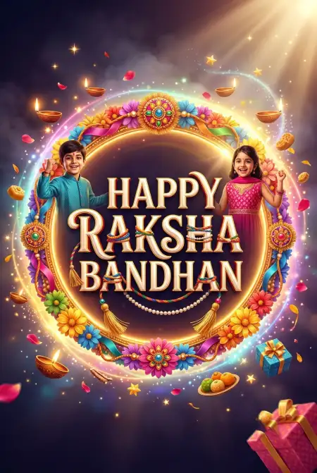 Free Happy Raksha Bandhan Festival Wishes For Kids Image Download