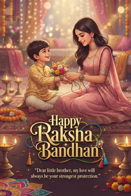 Happy Raksha Bandhan Greetings For Young Children - Free Happy Raksha Bandhan Greetings Download