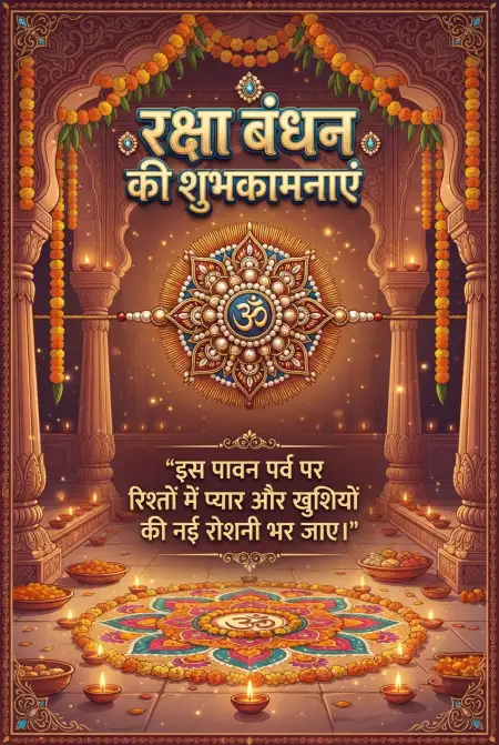 Free Happy Raksha Bandhan Hindi Message For Bhaiya Image Download