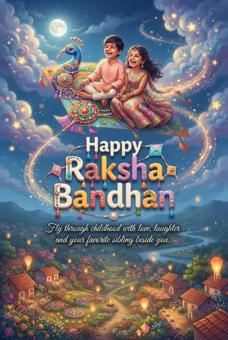 Free Happy Raksha Bandhan Messages For Children Image Download