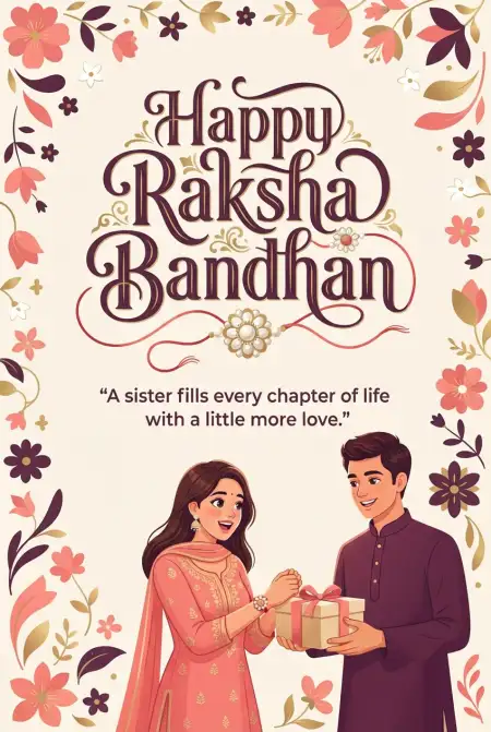 Happy Raksha Bandhan Messages For Sister 2026 - Free Happy Rakhi Wishes 2026 Download
