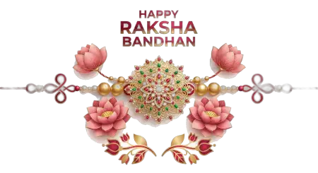Happy Raksha Bandhan Rakhi Flowers Decoration Png Transparent Png - Free Happy Raksha Bandhan Png Transparent Download
