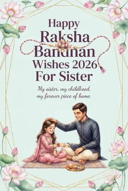 Happy Raksha Bandhan Wishes 2026 For Sister - Free Happy Rakhi Wishes 2026 Download