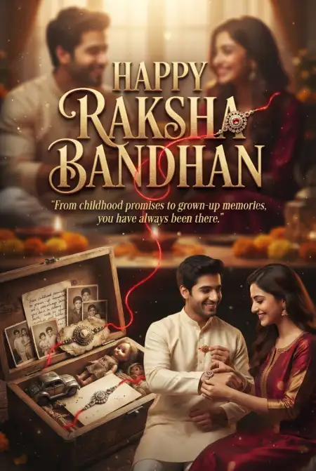 Happy Raksha Bandhan Wishes 2026 Poster - Free Happy Rakhi Wishes 2026 Download
