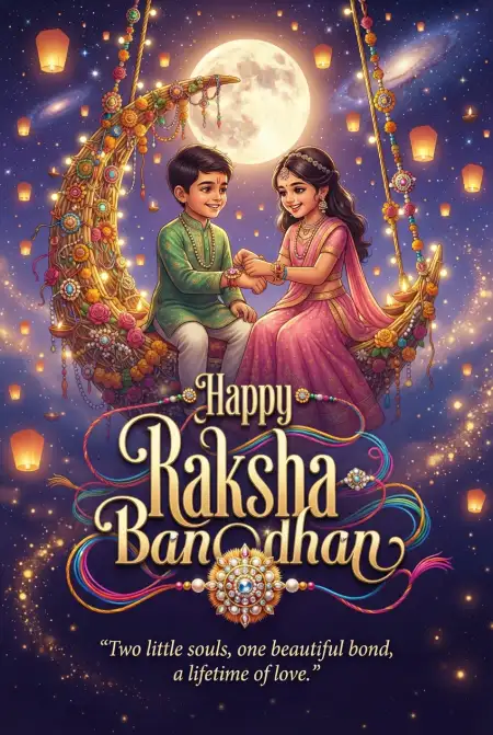 Free Happy Raksha Bandhan Wishes For Children Image Download