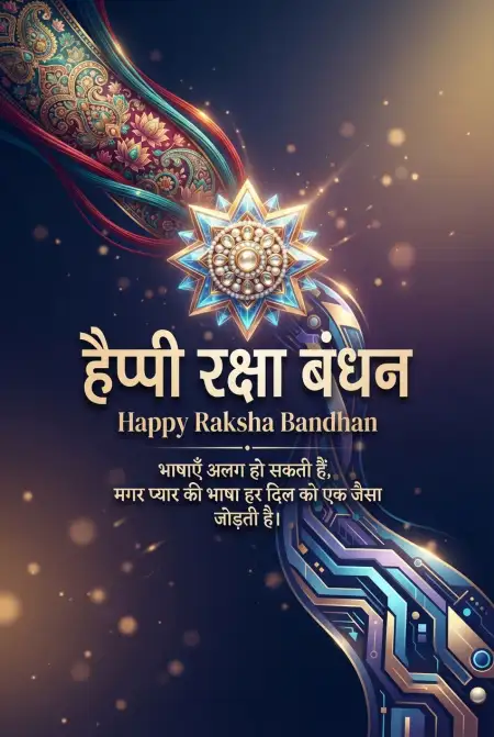 Free Happy Raksha Bandhan Wishes In Hindi Image Download