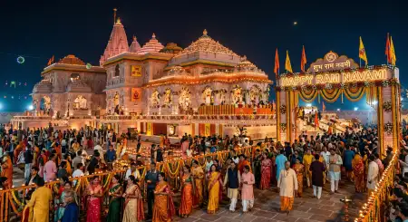 Free Happy Ram Navami Images With Temple Background Image Download