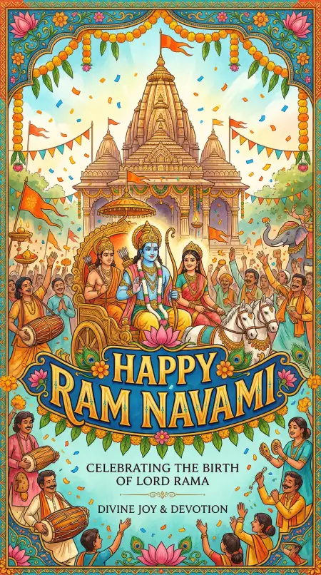 Free Happy Ram Navami Poster With Indian Culture Theme Image Download