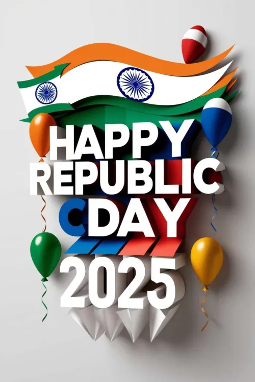 happy republic day 2025 wishes with 3d text