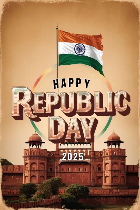 happy republic day 2025 wishes with indian flag