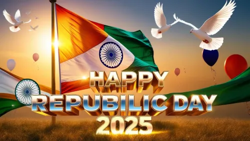 happy republic day 2025 wishes with tricolor background