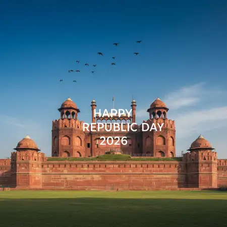 Free Happy Republic Day 2026 Red Fort Theme Background Download