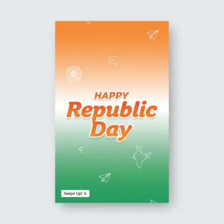 Happy Republic Day Wishes Greeting Card With Tricolor Design - Free Republic Day Wishes Download