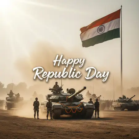 Happy Republic Day Wishes With Army Theme - Free Republic Day Wishes Download