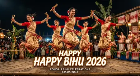 Happy Rongali Bihu 2026 Wishes Messages - Free Happy Bihu 2026 Wishes Download