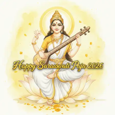 Happy Saraswati Puja 2026 Basant Panchami Wishes - Free Happy Basant Panchami 2026 Download