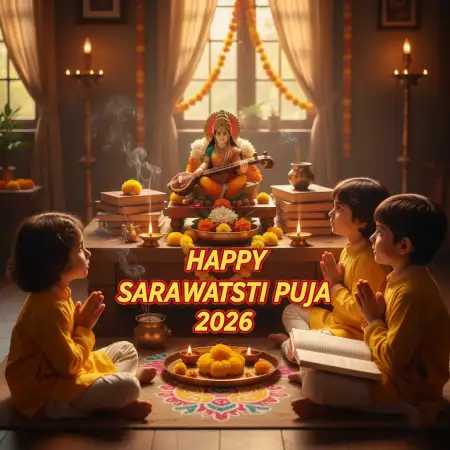 Free Happy Saraswati Puja 2026 Images Background Download