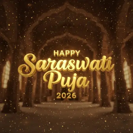 Free Happy Saraswati Puja 2026 Message Background Download