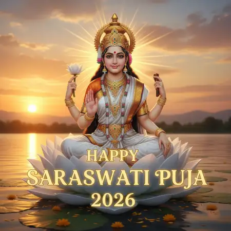 Free Happy Saraswati Puja 2026 Realistic Images Background Download