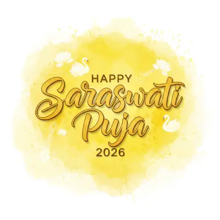 Free Happy Saraswati Puja 2026 Typography Design Background Download