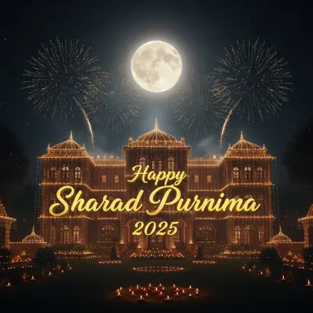 Happy Sharad Purnima 2025 Hd Greeting Wallpaper - Free Happy Sharad Purnima 2025 Download