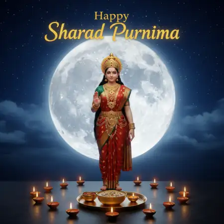 Happy Sharad Purnima Maa Laxmi Blessings PNG - Free Happy Sharad Purnima Download