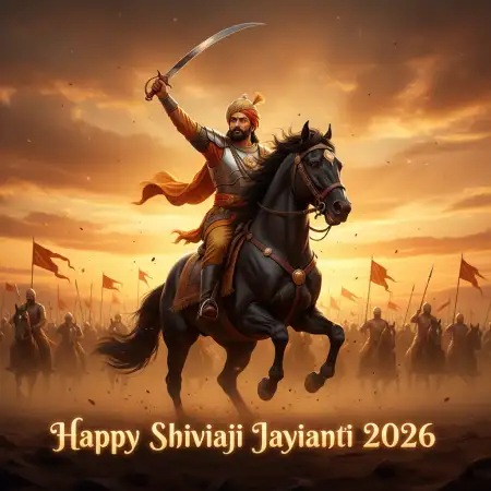 Happy Shivaji Jayanti 2026 Digital Banner Download - Free Happy Shivaji Jayanti 2026 Download
