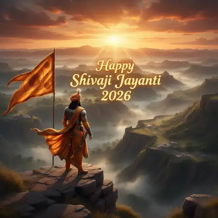 Happy Shivaji Jayanti 2026 Saffron Theme Background - Free Happy Shivaji Jayanti 2026 Download