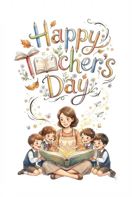 Happy Teachers Day Beautiful Greeting Cards - Free Card Download