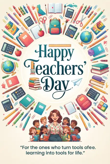 Happy Teachers Day Cards For Whatsapp Sharing - Free Card Download