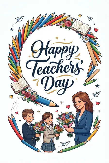 Happy Teachers Day Cards For Whatsapp - Free Card Download