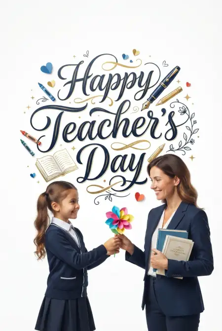 Happy Teachers Day Creative Greeting Card - Free Card Download