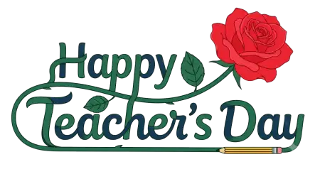 Happy Teachers Day Floral Design Png - Free Teachers Day Png Download