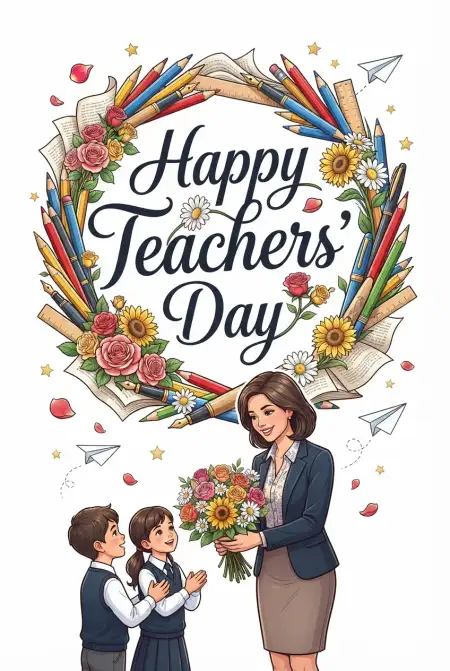 Happy Teachers Day Greeting Card For Instagram Story - Free Card Download