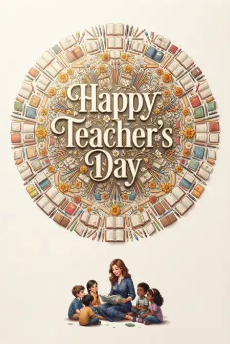 Happy Teachers Day Thank You Card - Free Card Download