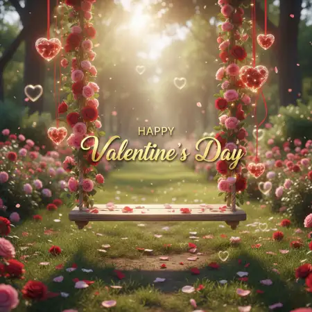 Happy Valentines Day Ai Generated Luxury Romantic Background 2 - Free Romantic Valentine Background Download