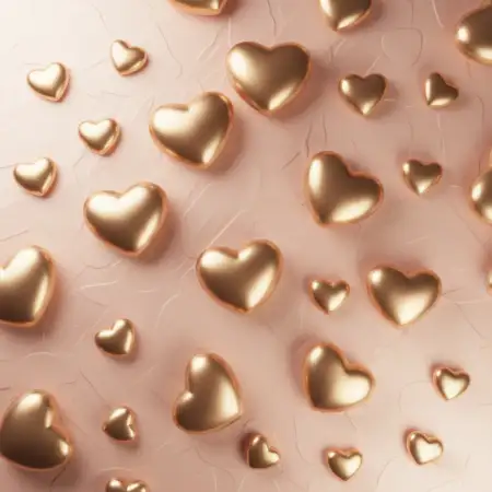 Happy Valentines Day Background With Golden Hearts - Free Happy Valentines Day Background Hd Download