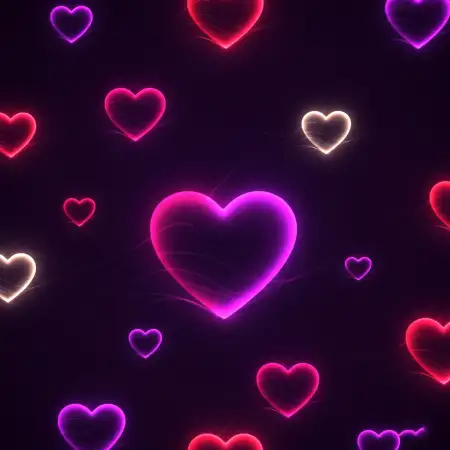 Happy Valentines Day Background With Neon Lights - Free Happy Valentines Day Background Hd Download