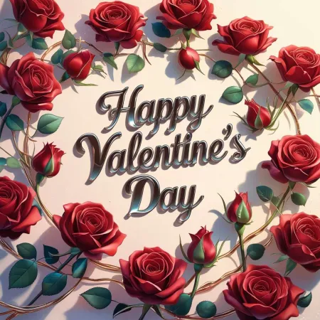 happy valentines day with red roses images