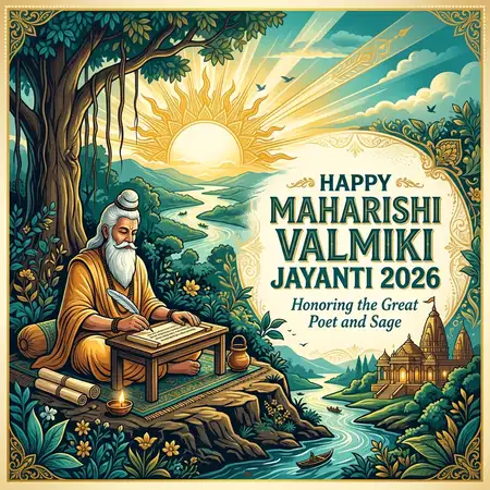 happy valmiki jayanti 2026 beautiful sage illustration - Happy Maharishi Valmiki Jayanti 2026